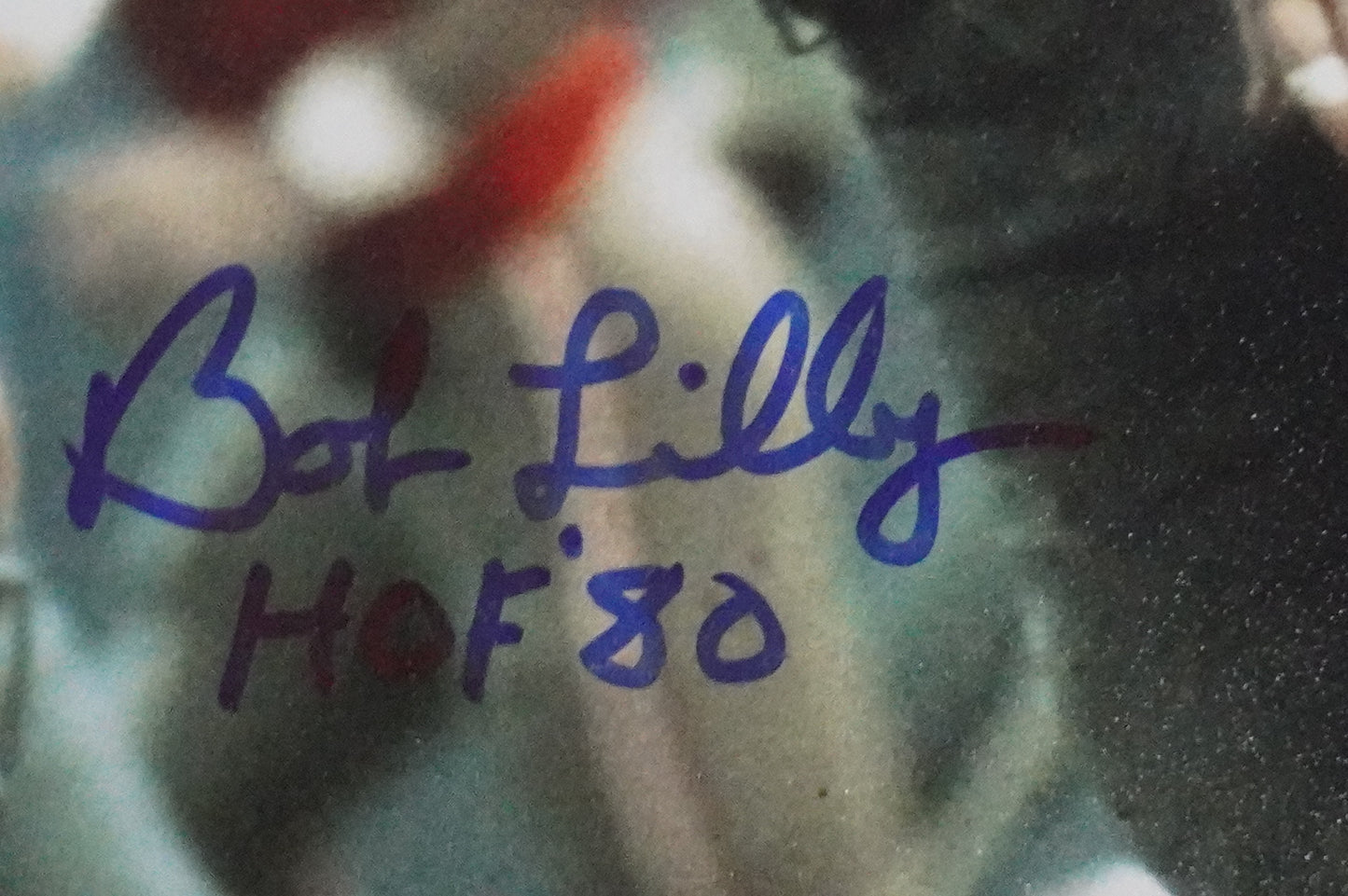 BOB LILLY DALLAS COWBOYS SIGNED 8x10 PHOTO w/HOF80 vs 49ers BAS