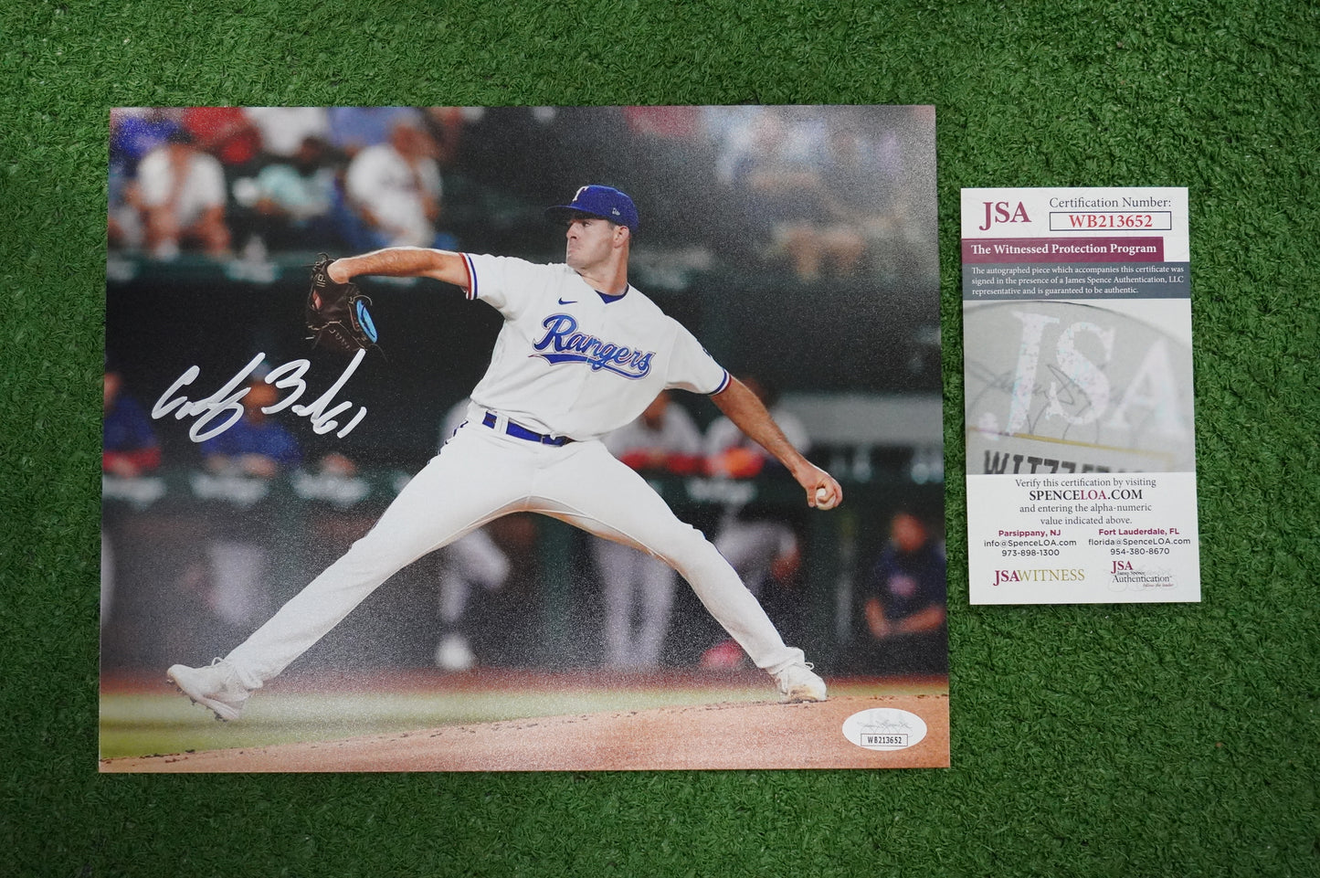 CODY BRADFORD TEXAS RANGERS SIGNED 8x10 PHOTO CircleChange JSA COA
