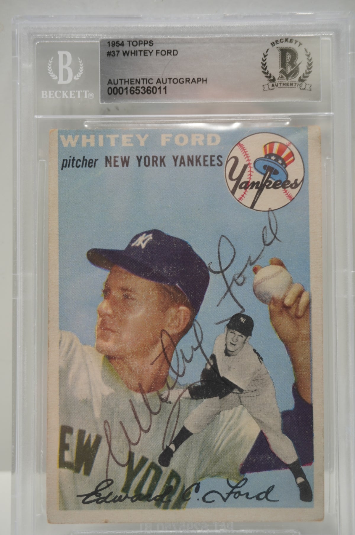 1954 Topps #37 Whitey Ford Becket Authentic