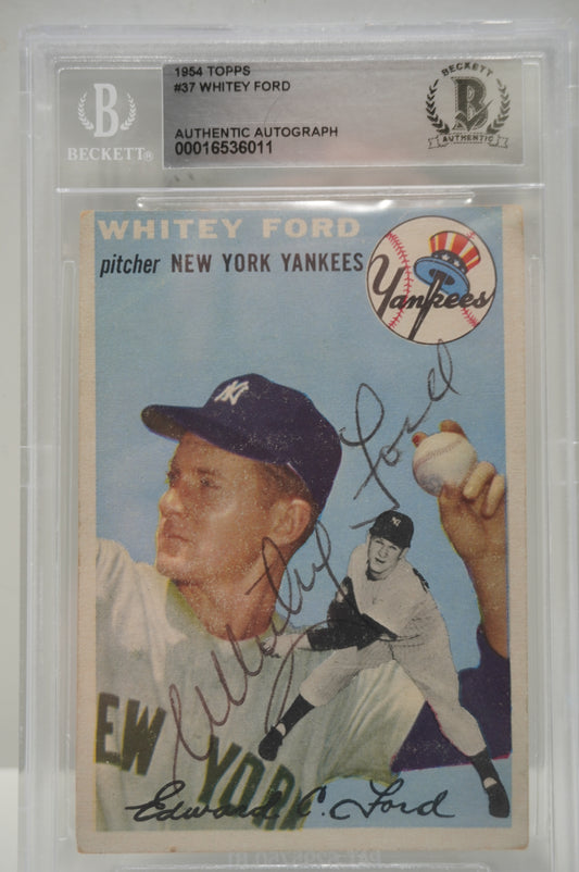 1954 Topps #37 Whitey Ford Becket Authentic