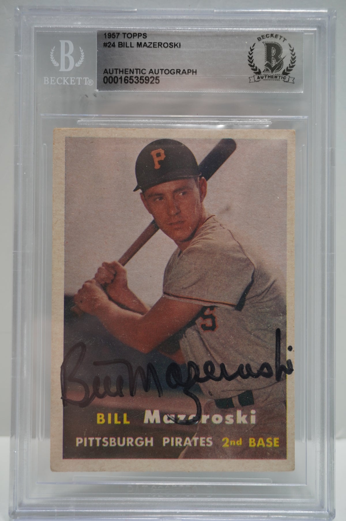 1957 Topps #24 Bill Mazeroski Beckett Authentic