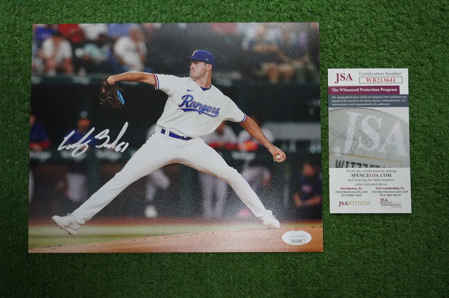 CODY BRADFORD TEXAS RANGERS SIGNED 8x10 PHOTO CircleChange JSA COA
