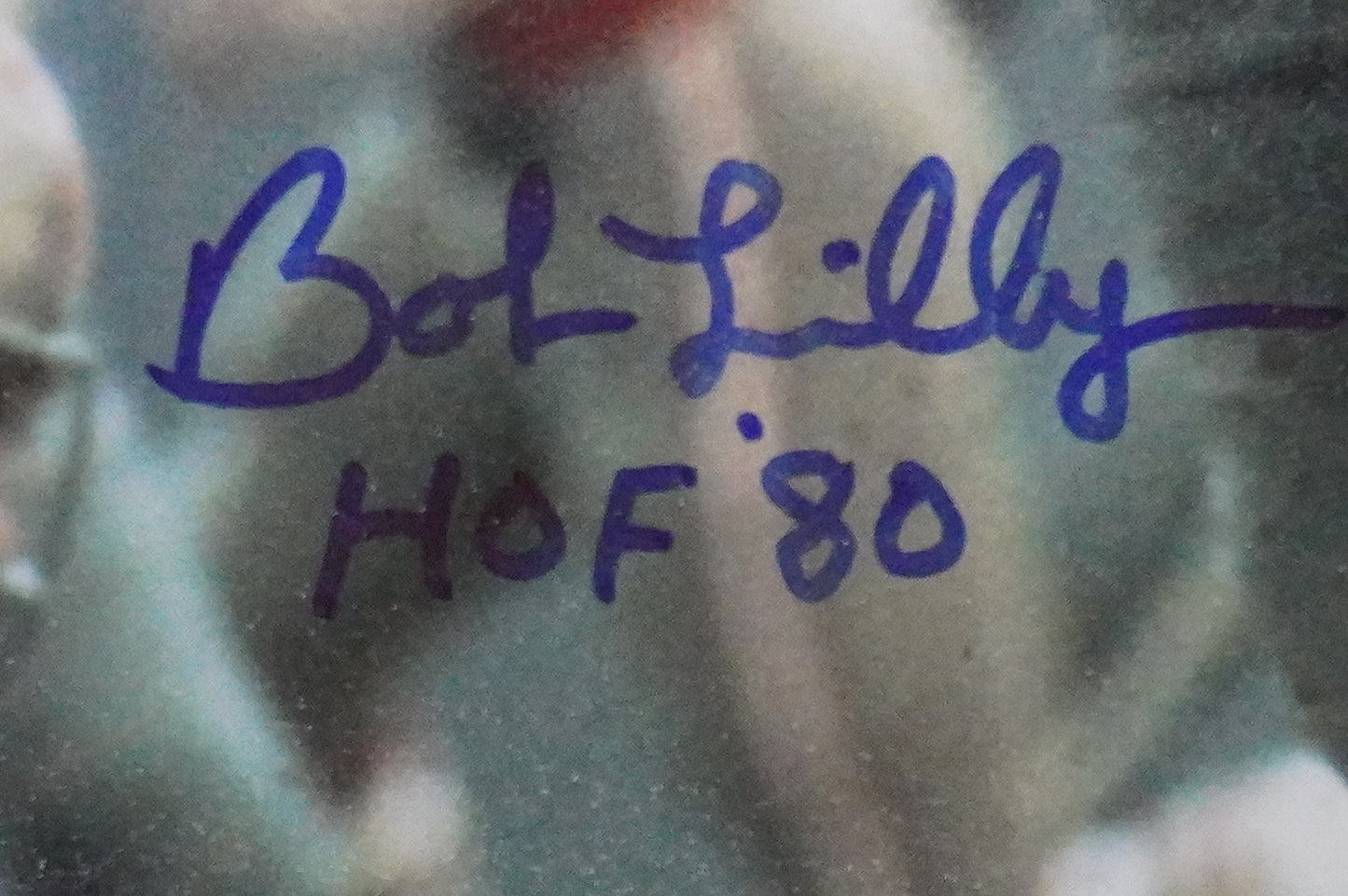 BOB LILLY DALLAS COWBOYS SIGNED 8x10 PHOTO w/HOF80 vs 49ers BAS