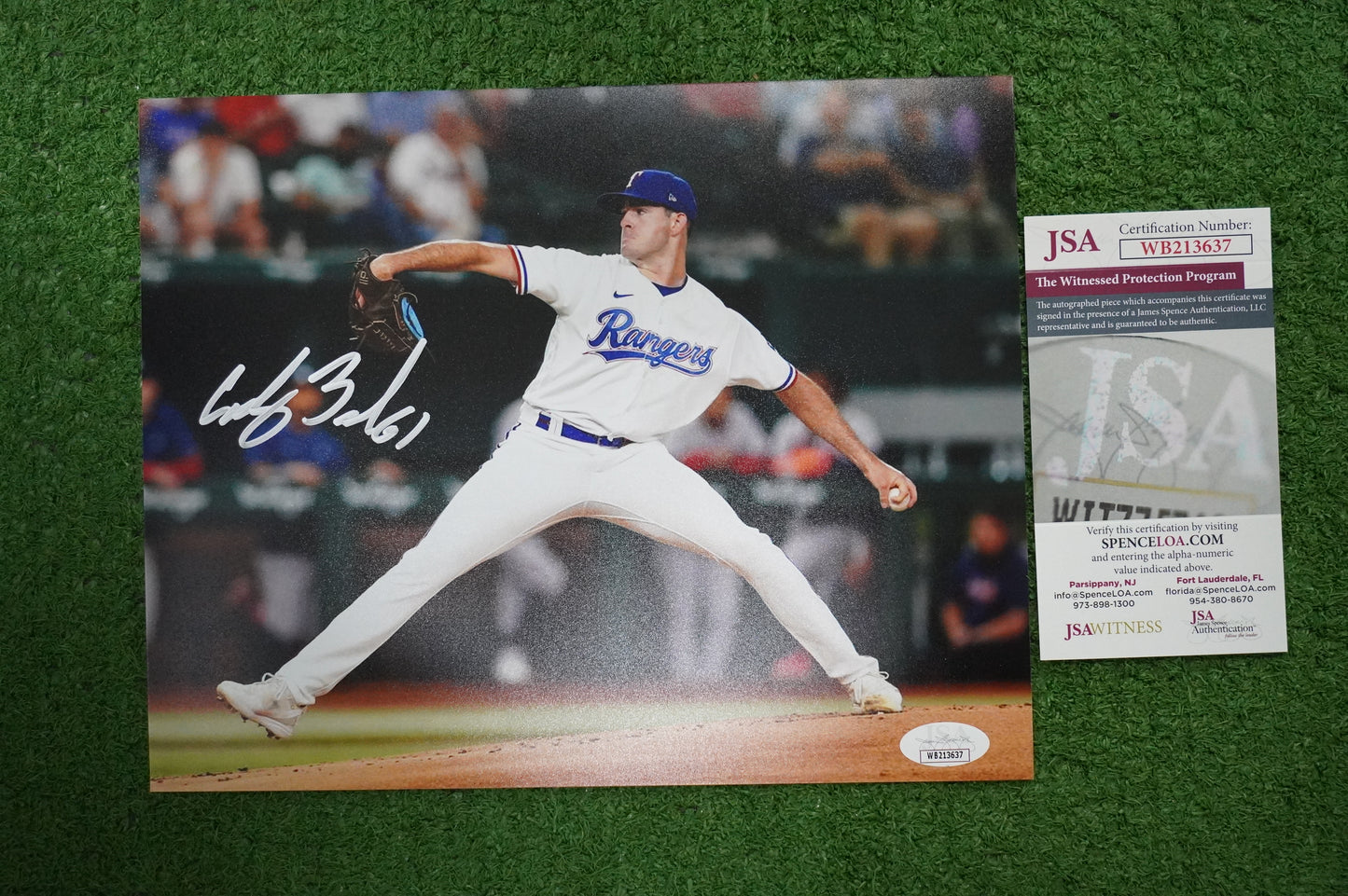 CODY BRADFORD TEXAS RANGERS SIGNED 8x10 PHOTO CircleChange JSA COA