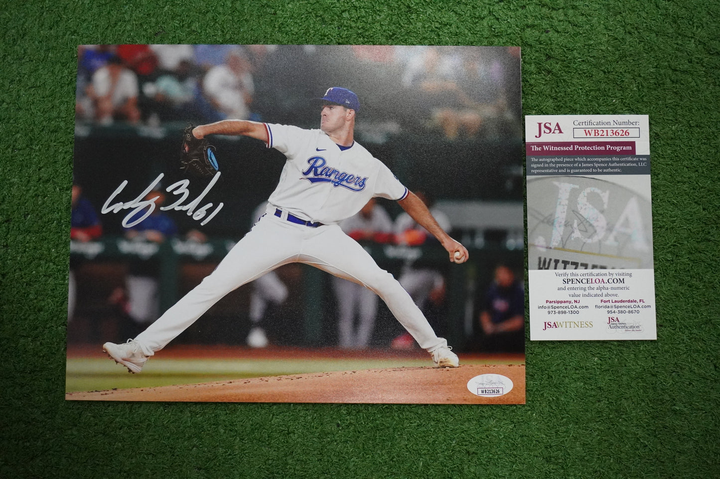 CODY BRADFORD TEXAS RANGERS SIGNED 8x10 PHOTO CircleChange JSA COA