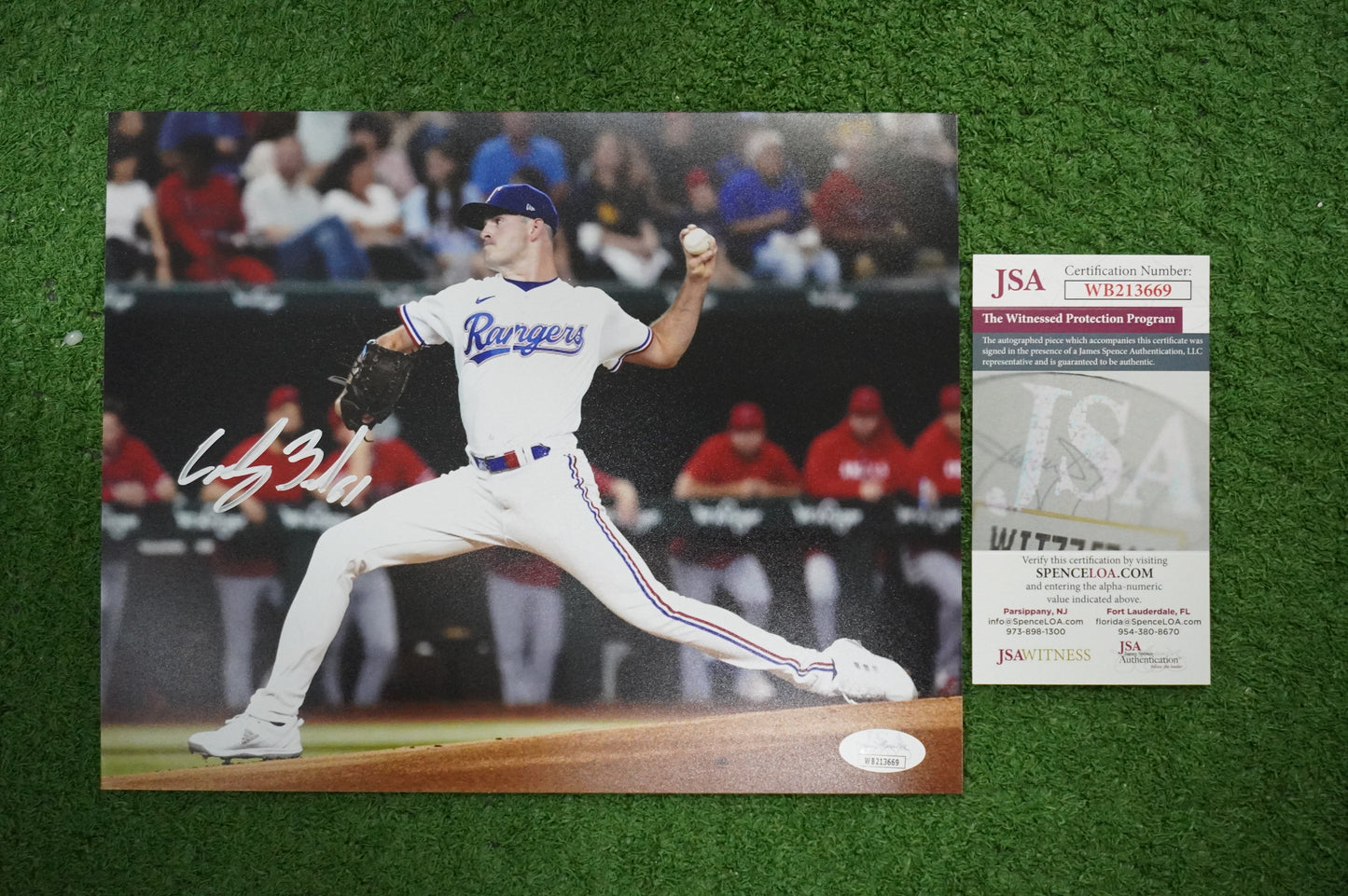 CODY BRADFORD TEXAS RANGERS SIGNED 8x10 PHOTO FastBall JSA COA