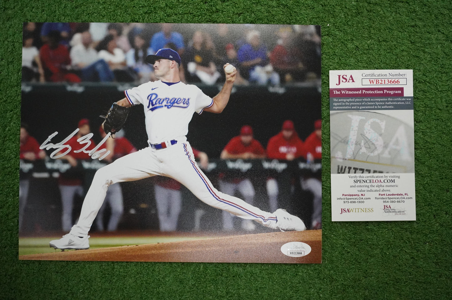 CODY BRADFORD TEXAS RANGERS SIGNED 8x10 PHOTO FastBall JSA COA