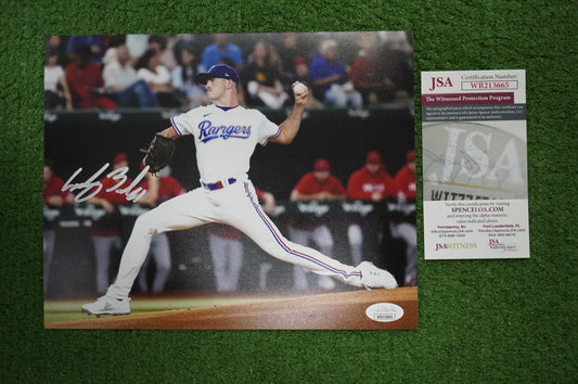 CODY BRADFORD TEXAS RANGERS SIGNED 8x10 PHOTO FastBall JSA COA