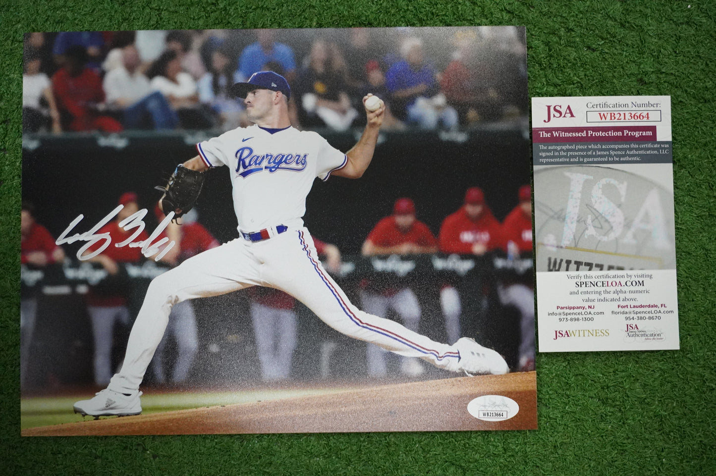 CODY BRADFORD TEXAS RANGERS SIGNED 8x10 PHOTO FastBall JSA COA