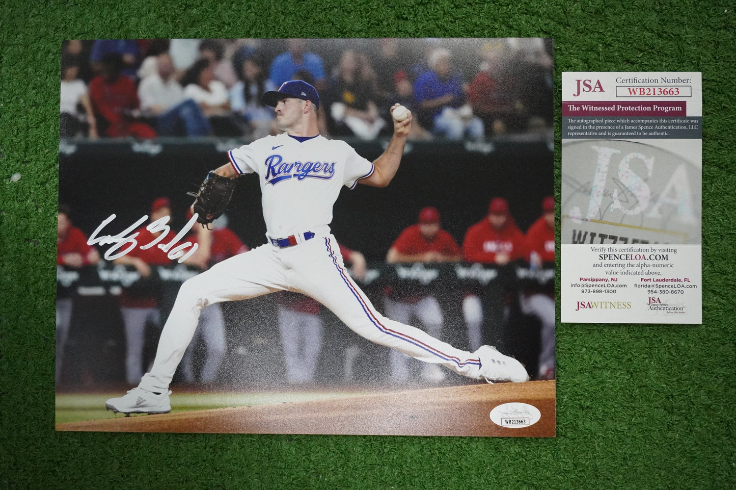 CODY BRADFORD TEXAS RANGERS SIGNED 8x10 PHOTO FastBall JSA COA