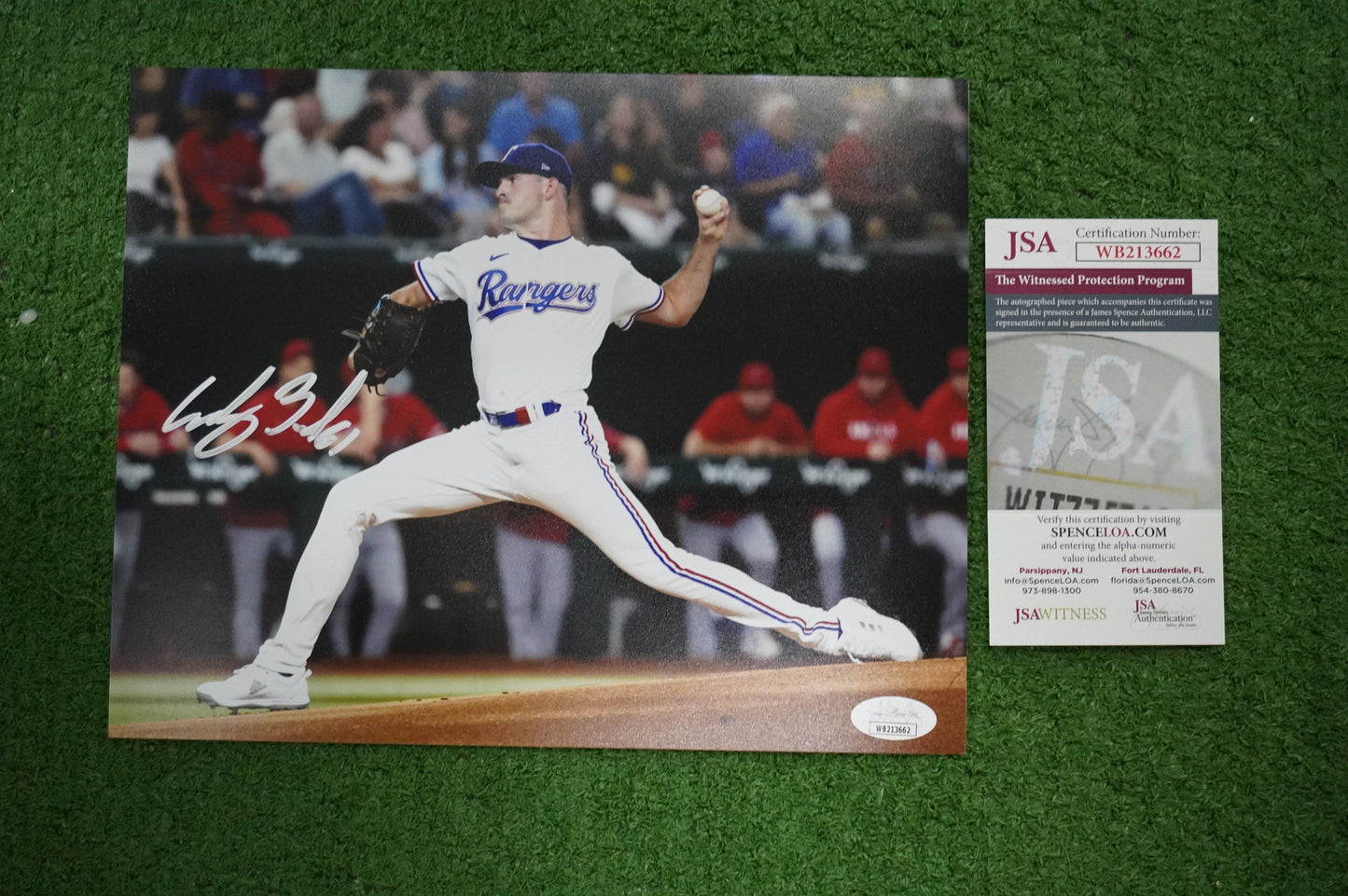 CODY BRADFORD TEXAS RANGERS SIGNED 8x10 PHOTO FastBall JSA COA