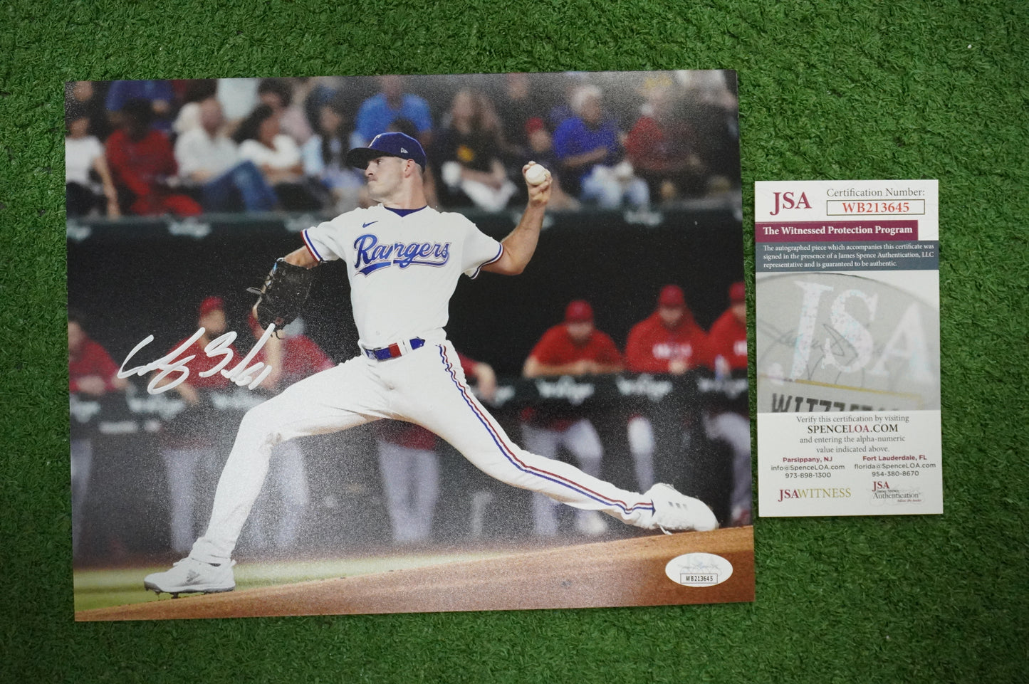 CODY BRADFORD TEXAS RANGERS SIGNED 8x10 PHOTO FastBall JSA COA