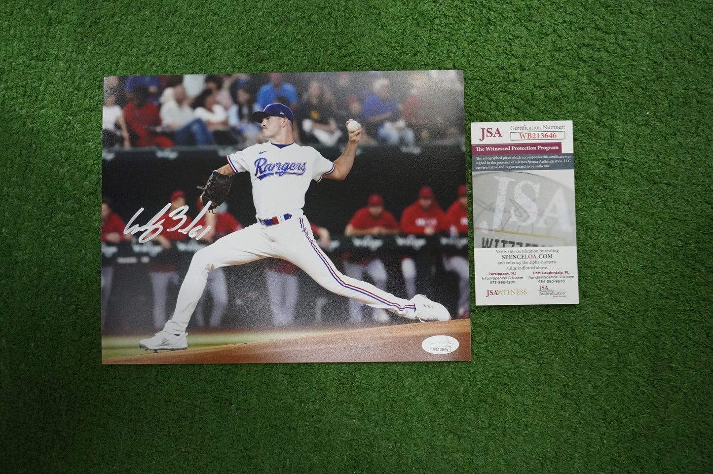 CODY BRADFORD TEXAS RANGERS SIGNED 8x10 PHOTO FastBall JSA COA