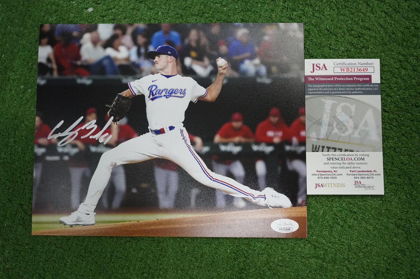 CODY BRADFORD TEXAS RANGERS SIGNED 8x10 PHOTO FastBall JSA COA