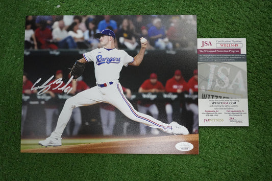 CODY BRADFORD TEXAS RANGERS SIGNED 8x10 PHOTO FastBall JSA COA