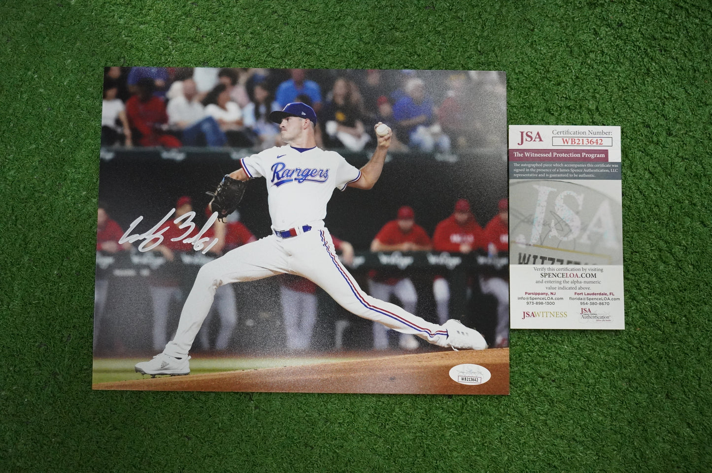 CODY BRADFORD TEXAS RANGERS SIGNED 8x10 PHOTO FastBall JSA COA