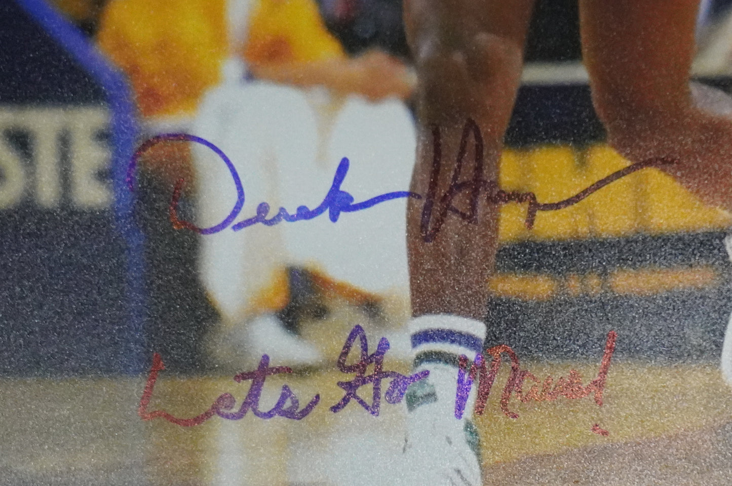 DEREK HARPER SIGNED 8X10 PHOTO Dallas Mavericks New York Knicks w/"Let's Go Mavs"  BAS COA