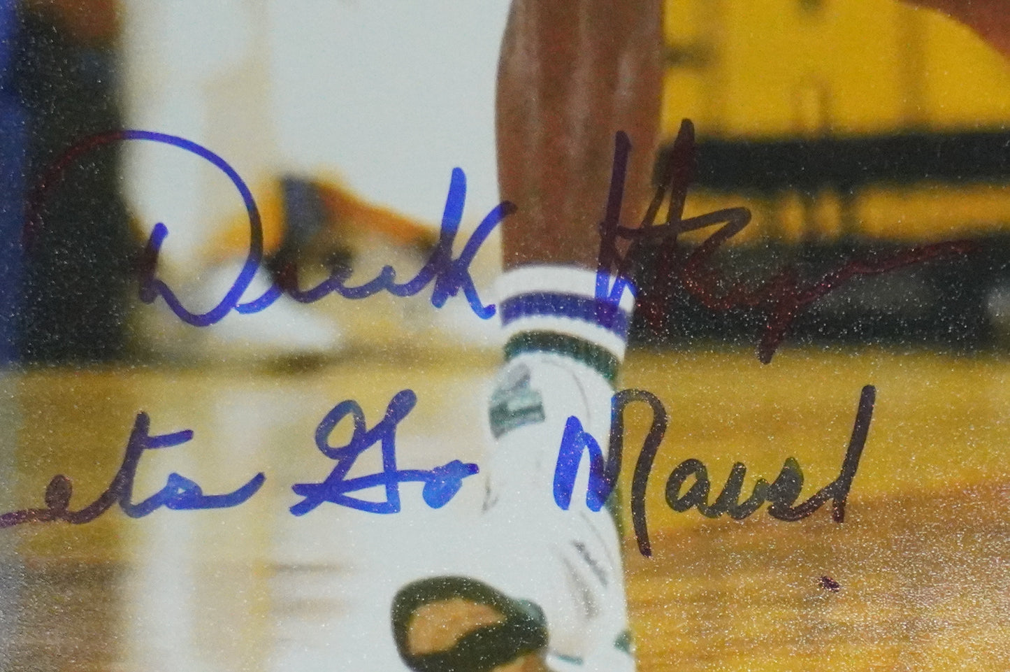 DEREK HARPER SIGNED 8X10 PHOTO Dallas Mavericks New York Knicks w/"Let's Go Mavs"  BAS COA
