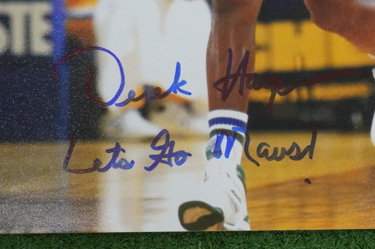 DEREK HARPER SIGNED 8X10 PHOTO Dallas Mavericks New York Knicks w/"Let's Go Mavs"  BAS COA