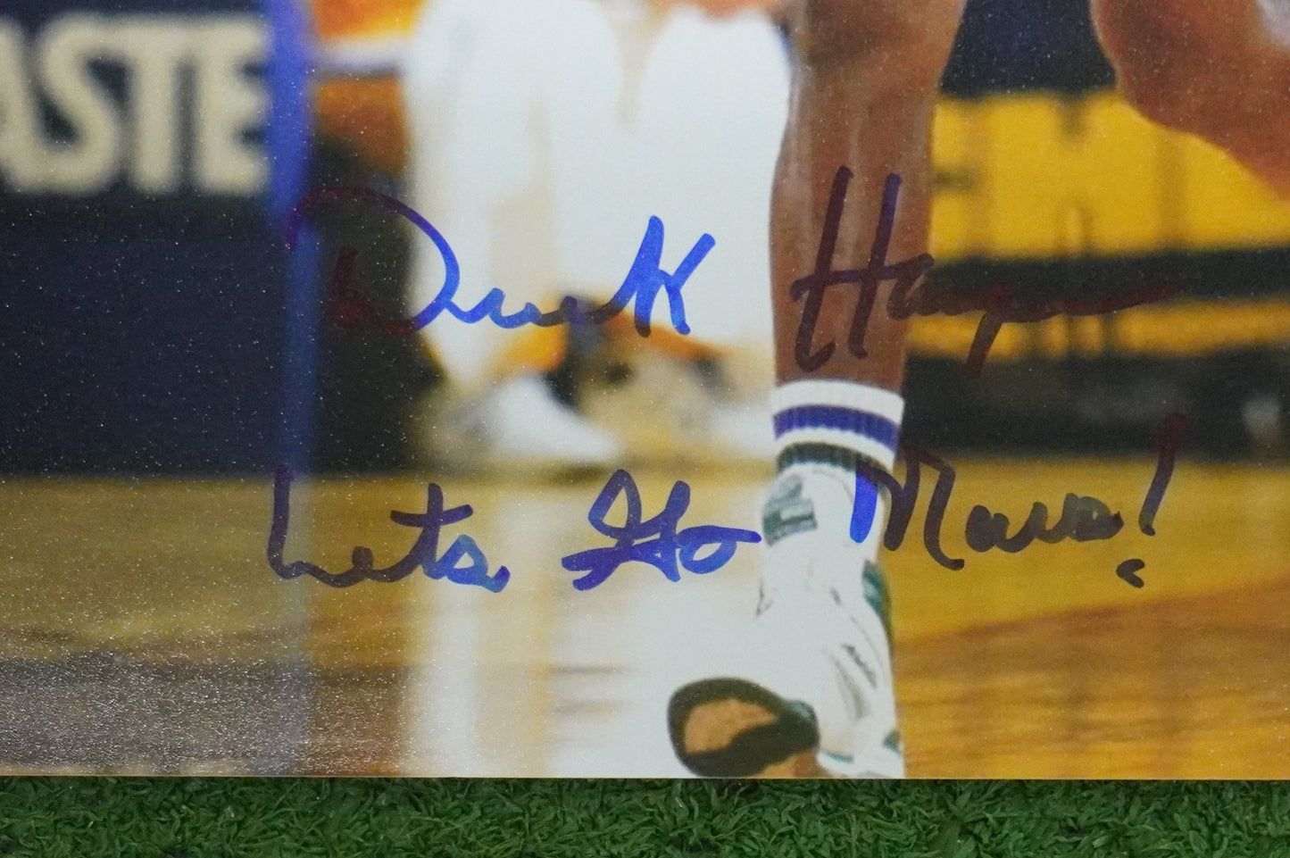 DEREK HARPER SIGNED 8X10 PHOTO Dallas Mavericks New York Knicks w/"Let's Go Mavs"  BAS COA
