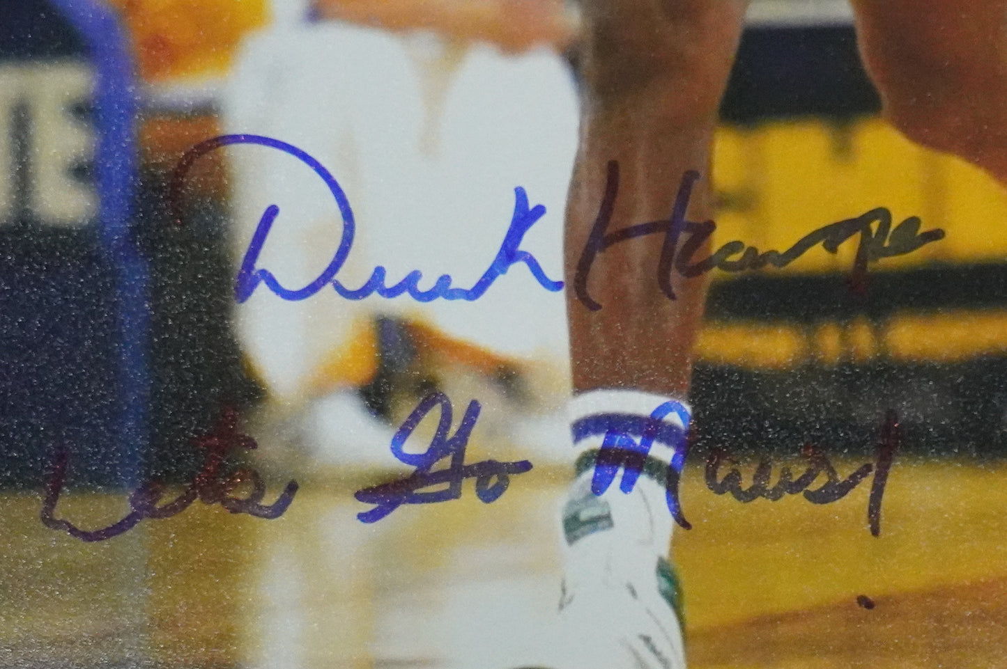 DEREK HARPER DALLAS MAVERICKS MAVS SIGNED 8x10 PHOTO w/INSC GREEN BAS