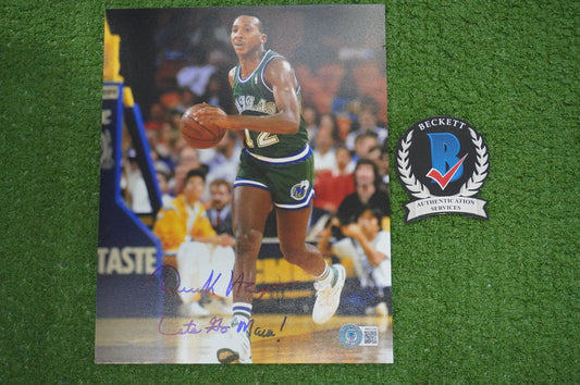 DEREK HARPER DALLAS MAVERICKS MAVS SIGNED 8x10 PHOTO w/INSC GREEN BAS