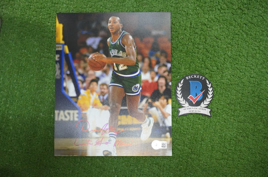 DEREK HARPER DALLAS MAVERICKS MAVS SIGNED 8x10 PHOTO w/INSC GREEN BAS