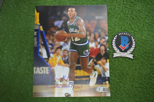 DEREK HARPER DALLAS MAVERICKS MAVS SIGNED 8x10 PHOTO w/INSC GREEN BAS