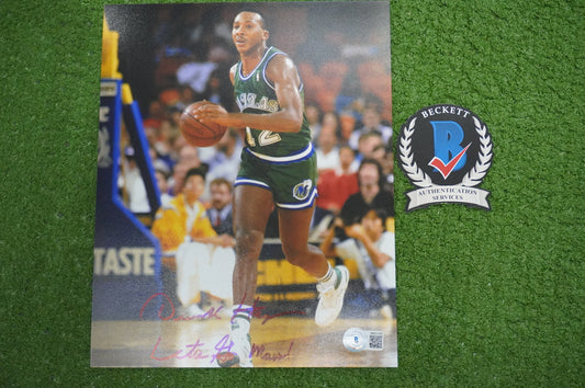 DEREK HARPER DALLAS MAVERICKS MAVS SIGNED 8x10 PHOTO w/INSC GREEN BAS