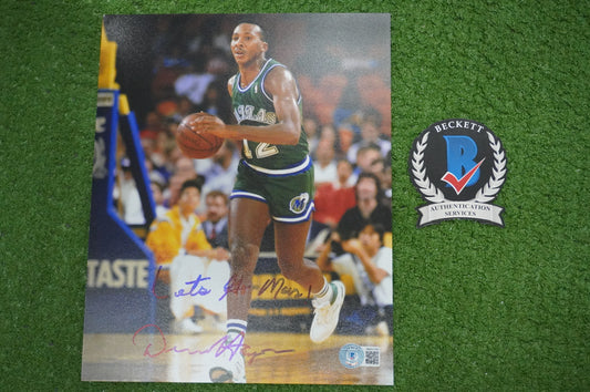 DEREK HARPER DALLAS MAVERICKS MAVS SIGNED 8x10 PHOTO w/INSC GREEN BAS