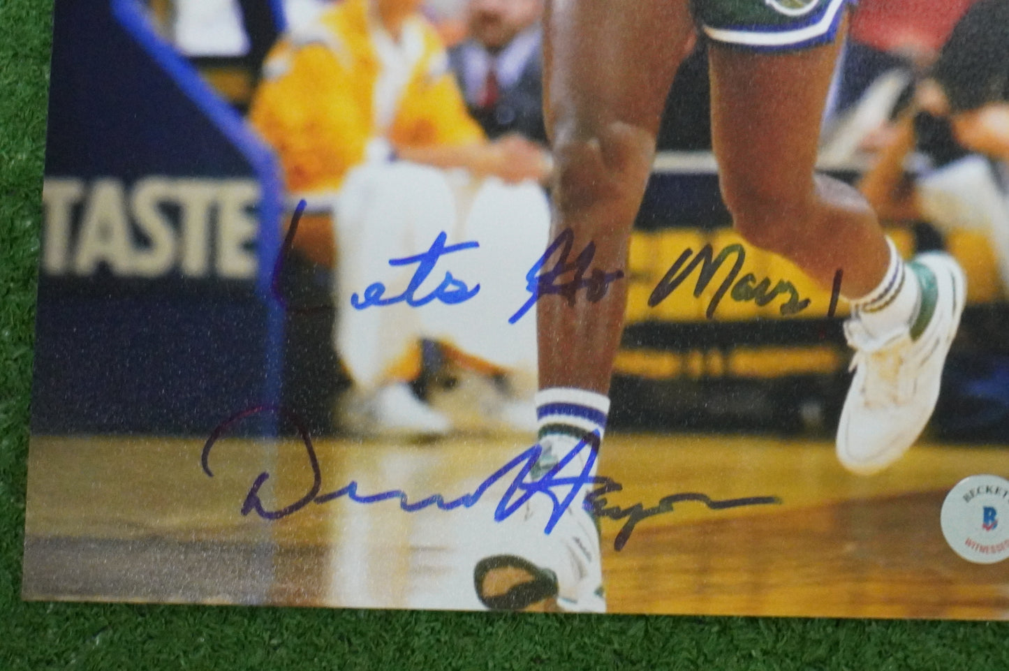 DEREK HARPER DALLAS MAVERICKS MAVS SIGNED 8x10 PHOTO w/INSC GREEN BAS