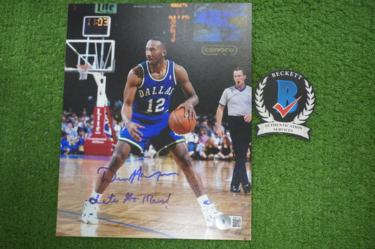DEREK HARPER DALLAS MAVERICKS MAVS SIGNED 8x10 PHOTO w/INSC ROAD BAS
