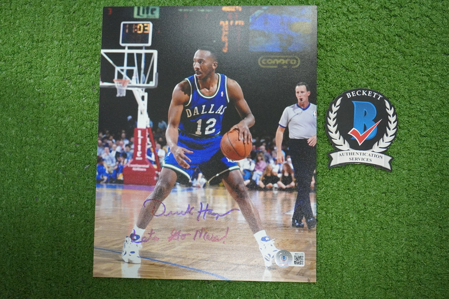 DEREK HARPER DALLAS MAVERICKS MAVS SIGNED 8x10 PHOTO w/INSC ROAD BAS
