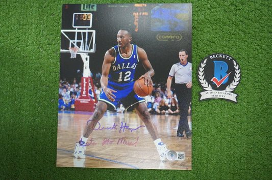 DEREK HARPER DALLAS MAVERICKS MAVS SIGNED 8x10 PHOTO w/INSC ROAD BAS