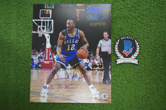 DEREK HARPER DALLAS MAVERICKS MAVS SIGNED 8x10 PHOTO w/INSC ROAD BAS