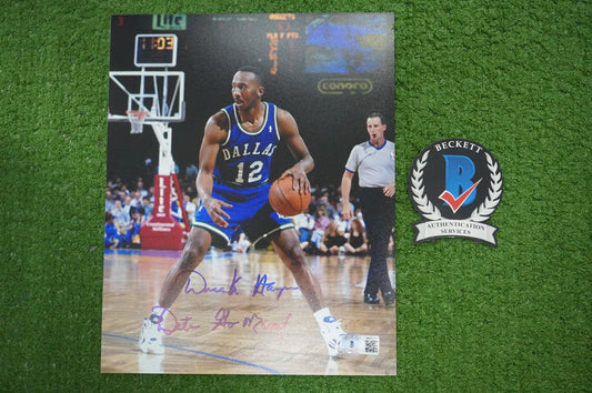 DEREK HARPER DALLAS MAVERICKS MAVS SIGNED 8x10 PHOTO w/INSC ROAD BAS