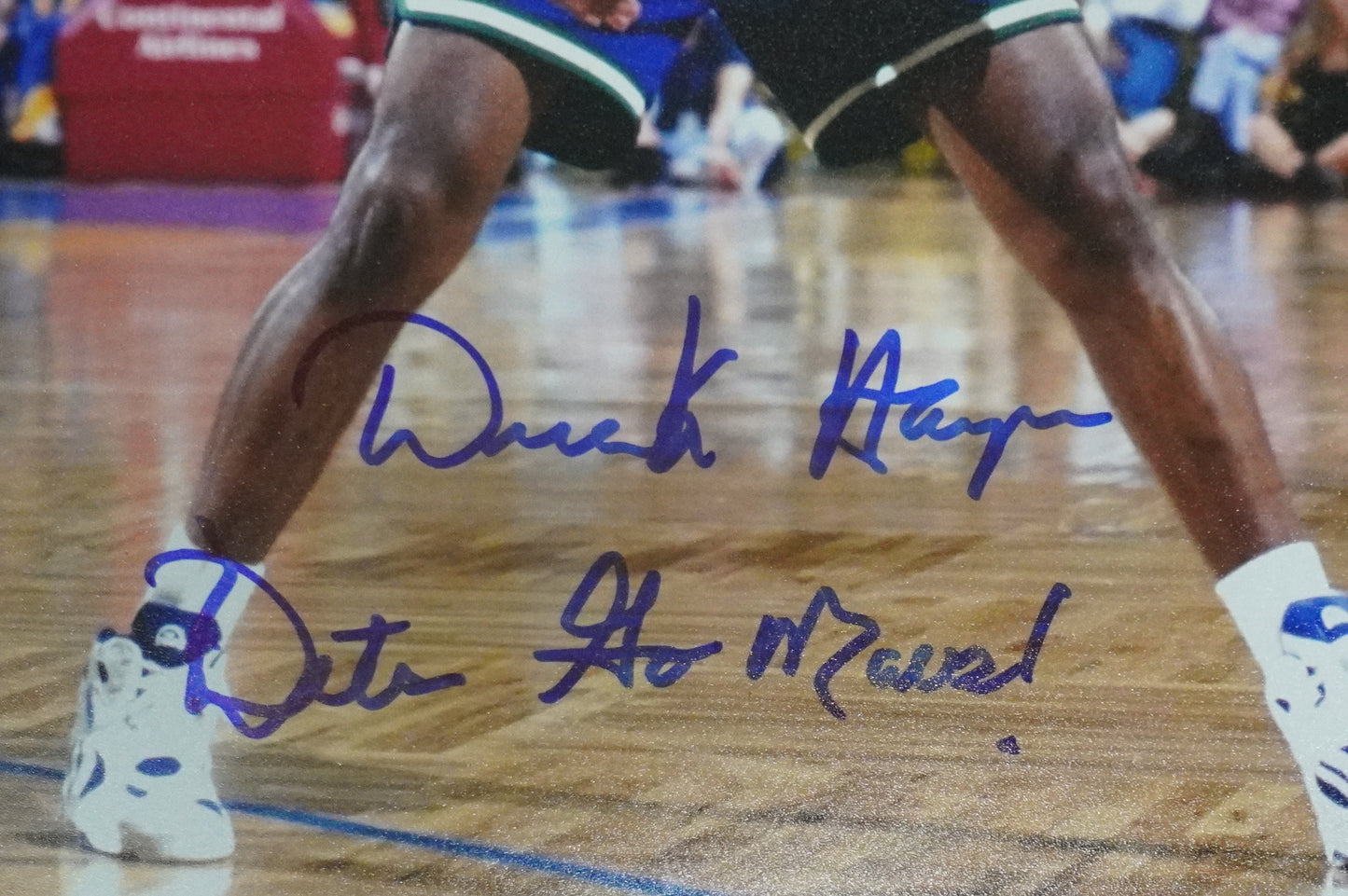 DEREK HARPER DALLAS MAVERICKS MAVS SIGNED 8x10 PHOTO w/INSC ROAD BAS