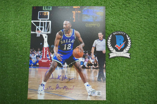 DEREK HARPER DALLAS MAVERICKS MAVS SIGNED 8x10 PHOTO w/INSC ROAD BAS