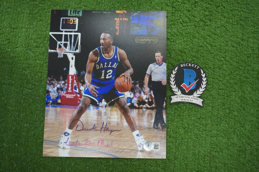 DEREK HARPER DALLAS MAVERICKS MAVS SIGNED 8x10 PHOTO w/INSC ROAD BAS