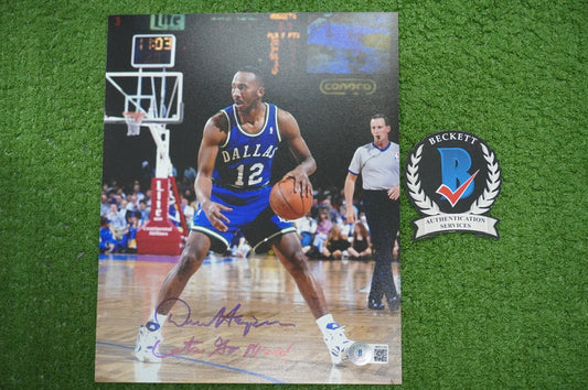 DEREK HARPER DALLAS MAVERICKS MAVS SIGNED 8x10 PHOTO w/INSC ROAD BAS