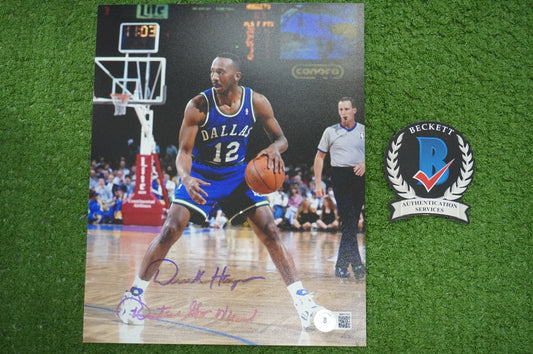 DEREK HARPER DALLAS MAVERICKS MAVS SIGNED 8x10 PHOTO w/INSC ROAD BAS