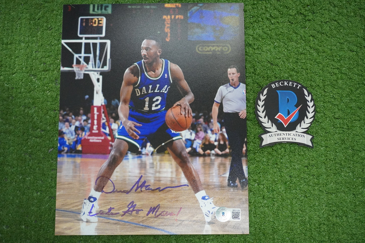 DEREK HARPER DALLAS MAVERICKS MAVS SIGNED 8x10 PHOTO w/INSC ROAD BAS
