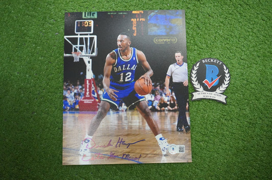 DEREK HARPER DALLAS MAVERICKS MAVS SIGNED 8x10 PHOTO w/INSC ROAD BAS