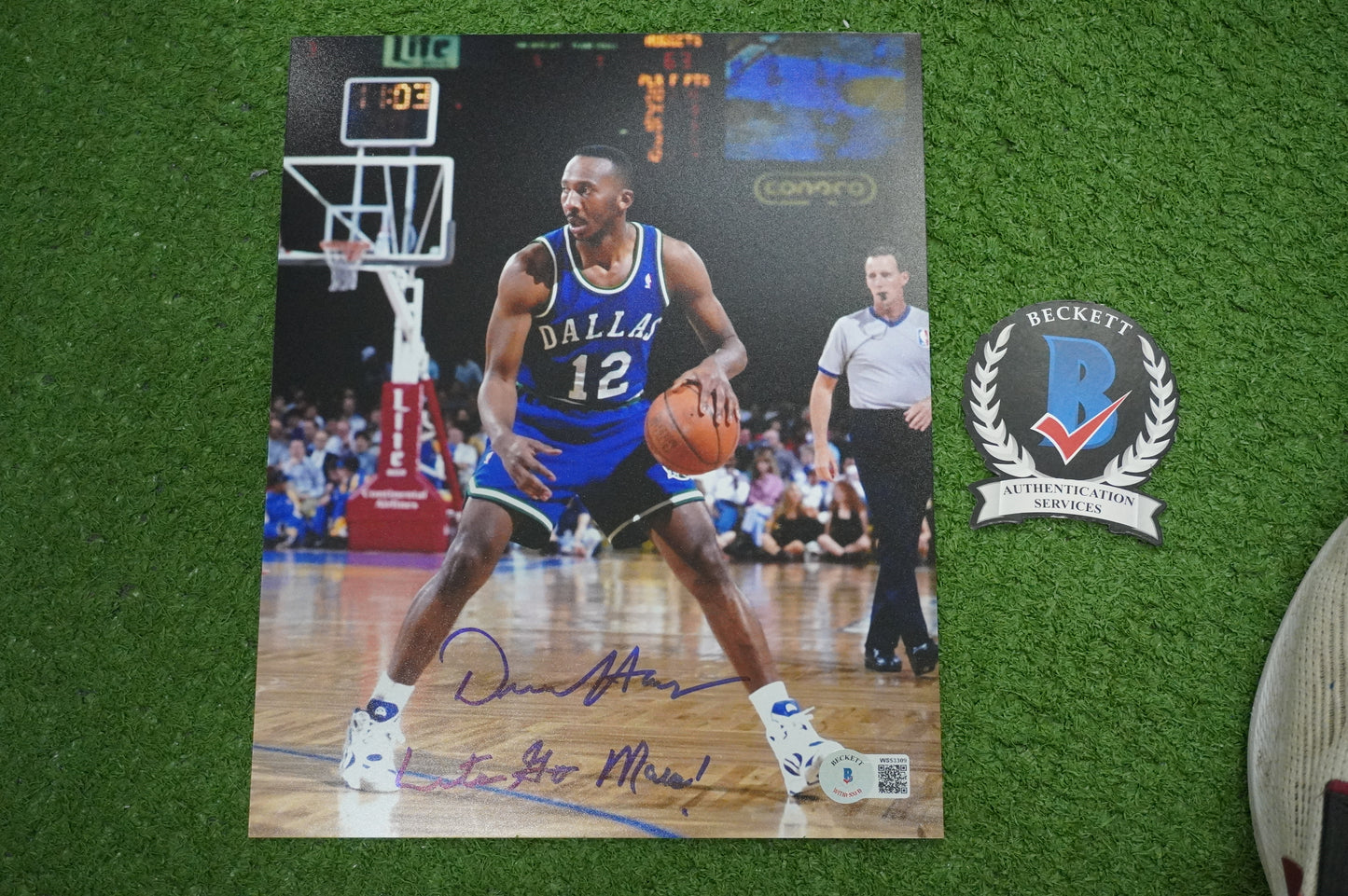 DEREK HARPER DALLAS MAVERICKS MAVS SIGNED 8x10 PHOTO w/INSC ROAD BAS