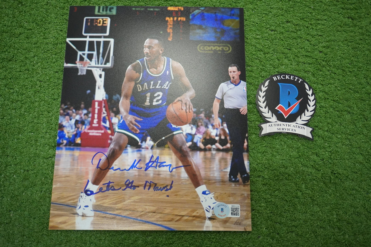 DEREK HARPER DALLAS MAVERICKS MAVS SIGNED 8x10 PHOTO w/INSC ROAD BAS