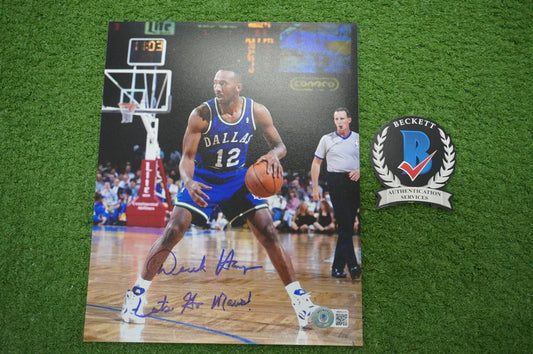 DEREK HARPER DALLAS MAVERICKS MAVS SIGNED 8x10 PHOTO w/INSC ROAD BAS
