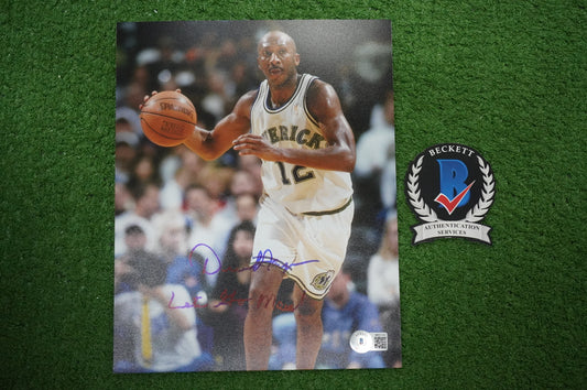 DEREK HARPER DALLAS MAVERICKS MAVS SIGNED 8x10 PHOTO w/INSC Knicks BAS COA
