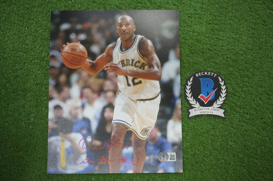 DEREK HARPER DALLAS MAVERICKS MAVS SIGNED 8x10 PHOTO w/INSC Knicks BAS COA