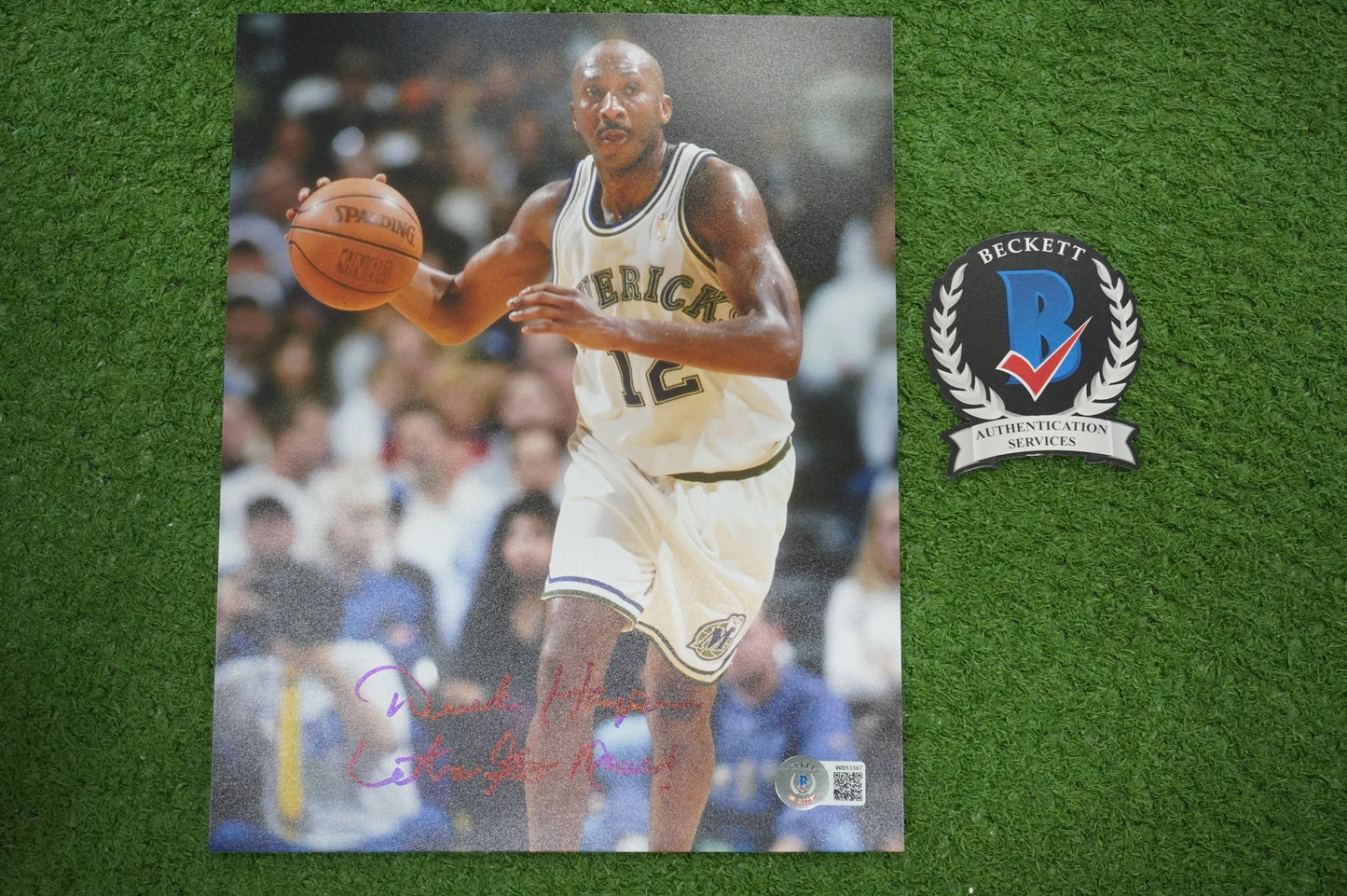 DEREK HARPER DALLAS MAVERICKS MAVS SIGNED 8x10 PHOTO w/INSC Knicks BAS COA
