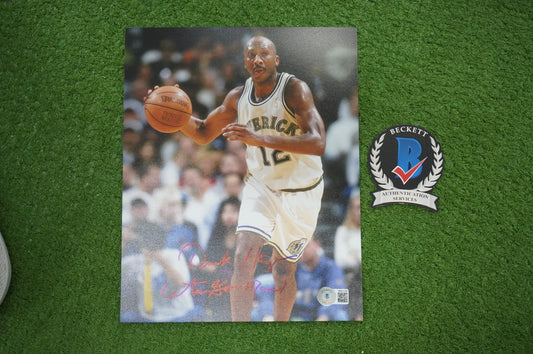 DEREK HARPER DALLAS MAVERICKS MAVS SIGNED 8x10 PHOTO w/INSC Knicks BAS COA
